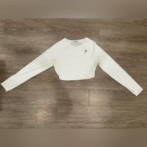 Gymshark White Cropped Long Sleeve
